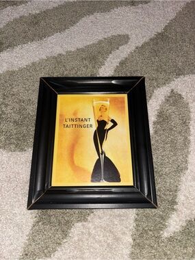 Framed L'Instant Taittinger Vintage Champagne Poster Art Print Decor